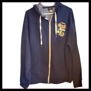 Universal Studios Florida Graphic Zip Up Hoodie Jacket Blue XL